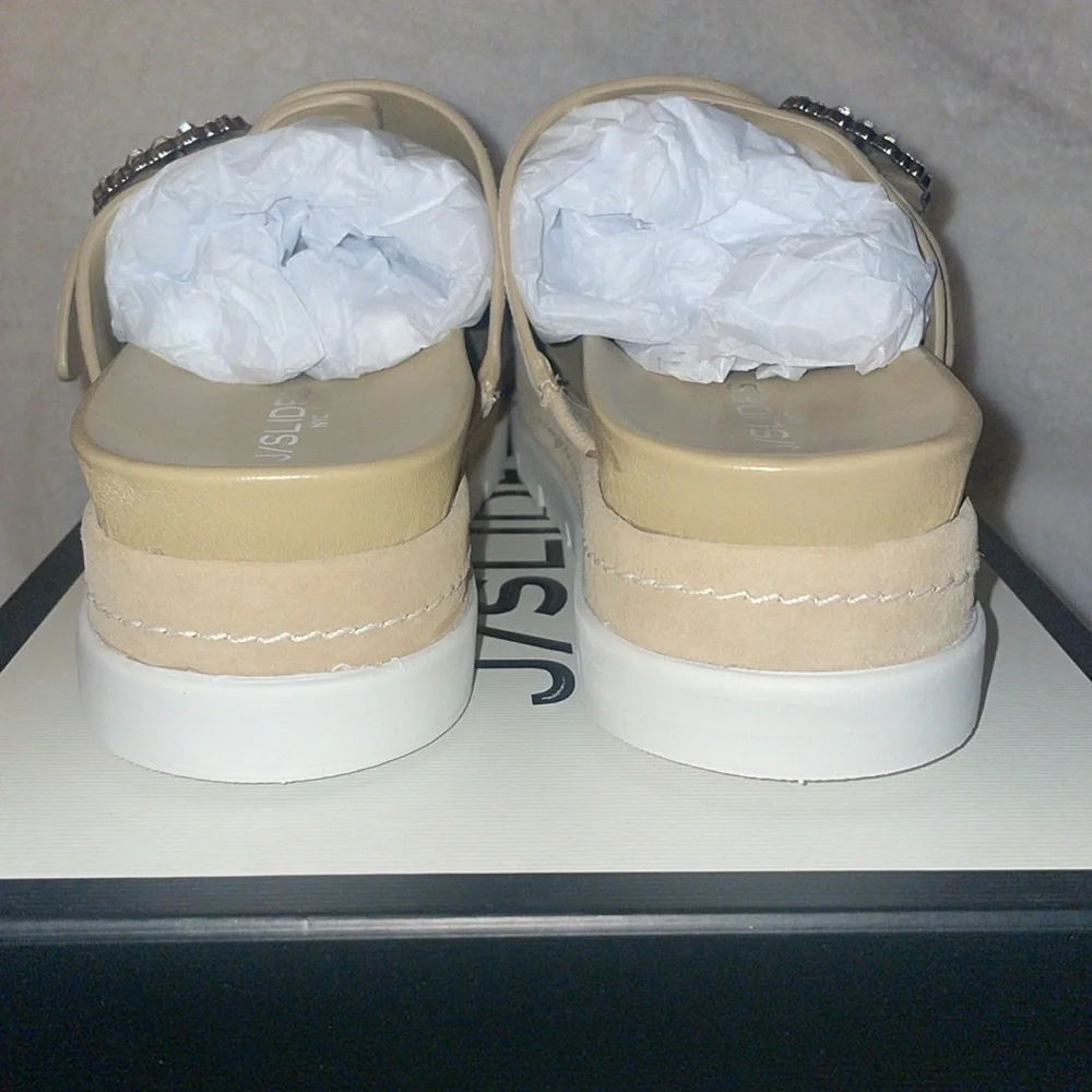 NWT J/SLIDES RICE Sand Suede Sandal - Picture 10 of 15